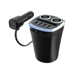 7.2 chargeur de voiture tasse en forme de quatre prises USB 2 prises 12-24V DC