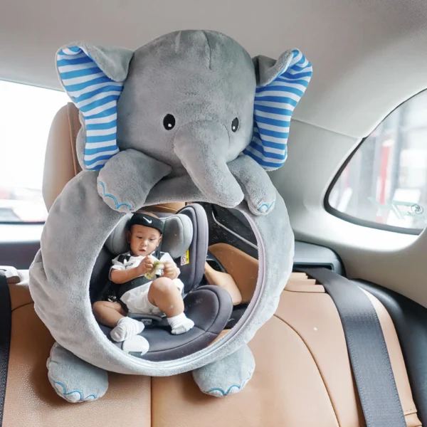 Éléphant Incassable Large Convexe Miroir de Voiture pour Bébé Siège