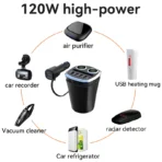 7.2 chargeur de voiture tasse en forme de quatre prises USB 2 prises 12-24V DC - Image 6