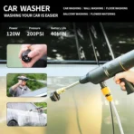 Kit de voiture 5 en 1 19000Pa aspirateur de voiture 200psi laveuse lampes de poche Portable 150psi gonfleur de pneu 15000mah démarreur de saut de voiture - Image 6