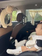 Rétroviseur mignon de conception de dessin animé d'ours pour sièges d'auto et accessoires de bébé - Image 4