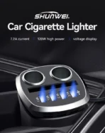 7.2 chargeur de voiture tasse en forme de quatre prises USB 2 prises 12-24V DC - Image 2